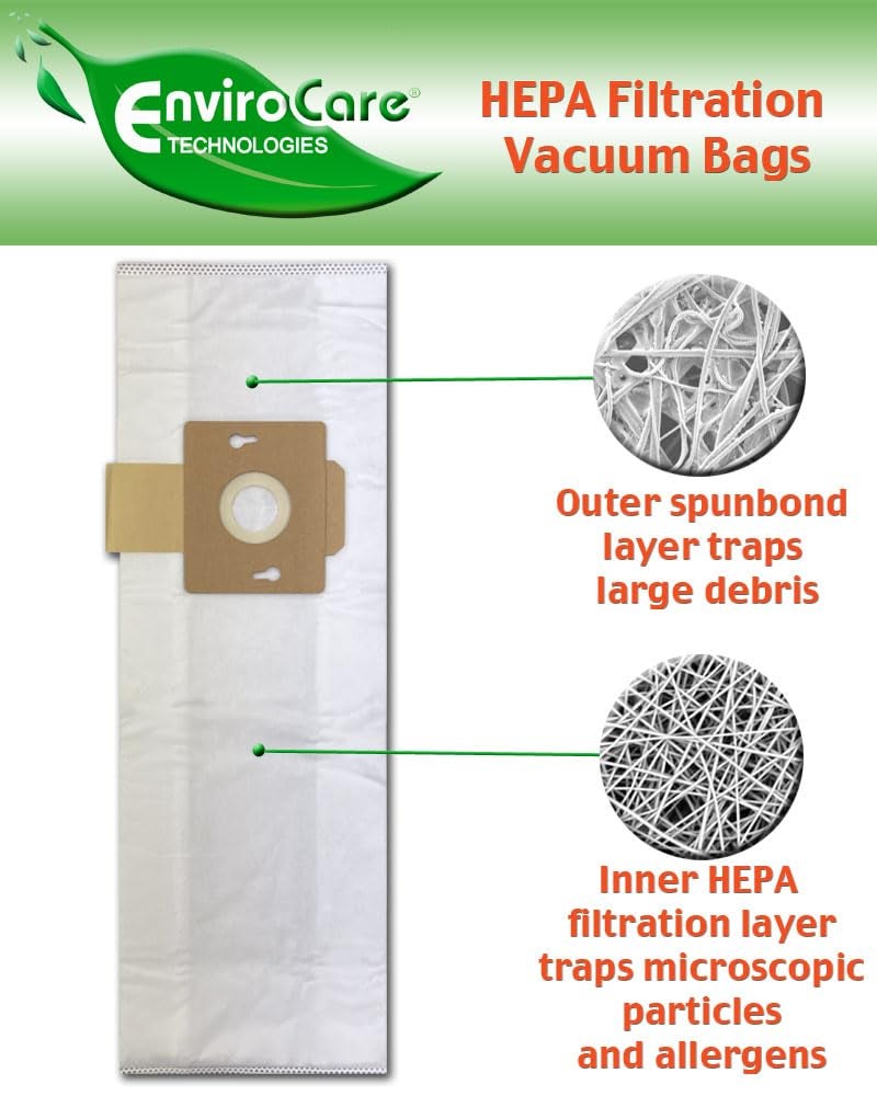 EnviroCare Replacement HEPA Vacuum Cleaner bags made to fit Riccar Supralite Type F and Simplicity Freedom Uprights 12 pack - Image 2